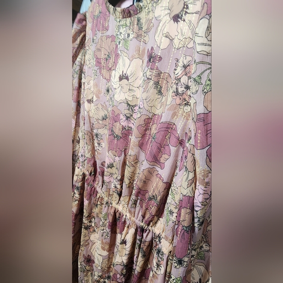 Andree Elegant Floral Long Sleeve Dress-Size 2X - Picture 10 of 14